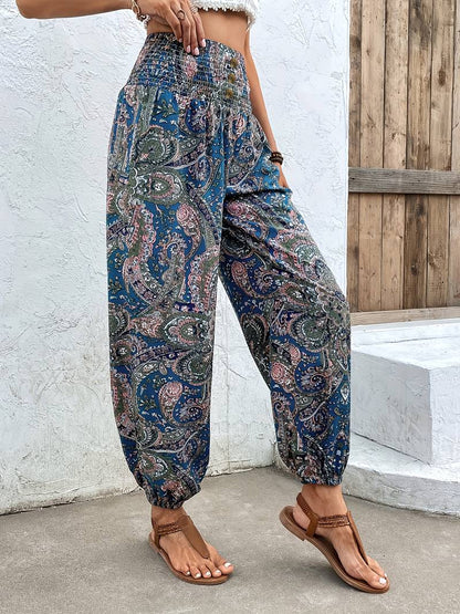 Colorful women's pants with trendy print