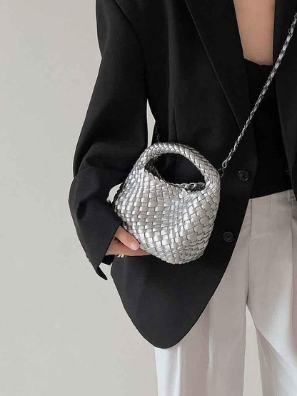 Kleine Geflochtene Handtasche Weich Optik - IdealeKleiden