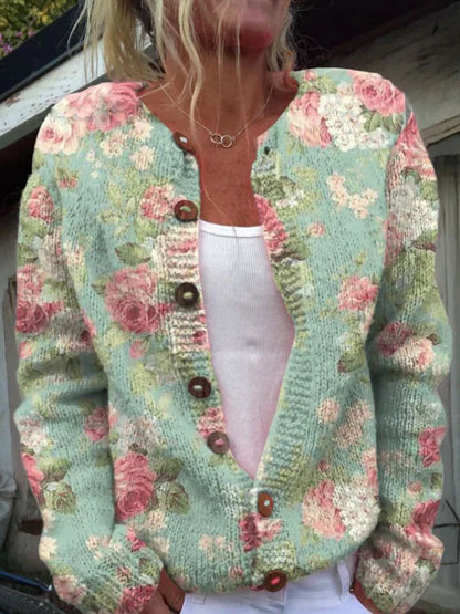 Women's Floral Elegant Cardigan