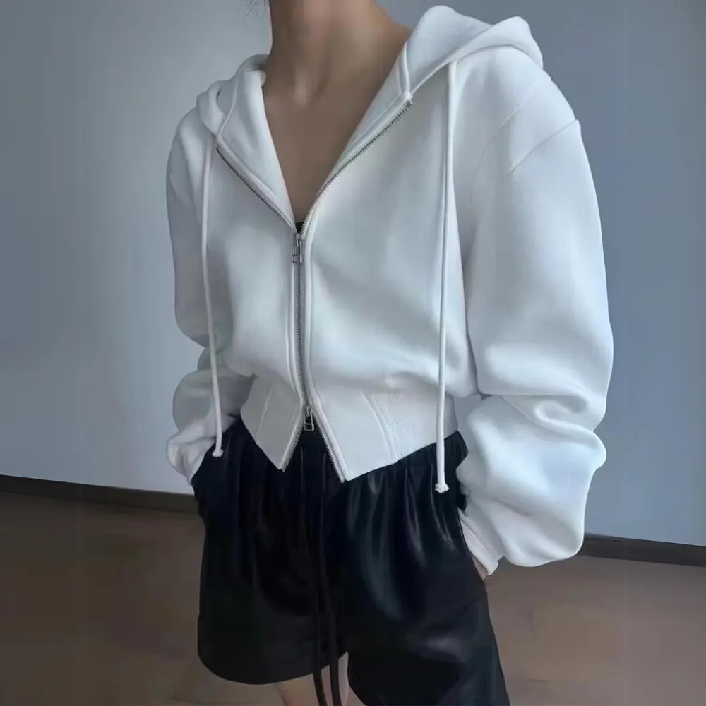 Short Sport Hoodie Zip Top
