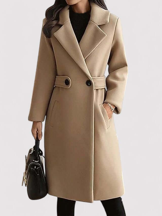 Women's Warm Winter Wool Coat with Belt