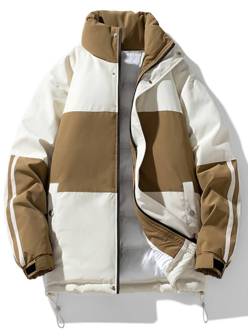 Herren Winterjacke Farbblock Modern - IdealeKleiden