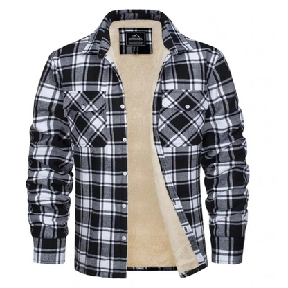 Plaid Fleece Coat Warm & Elegant