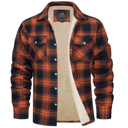 Plaid Fleece Coat Warm & Elegant