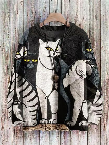 Women's Cat Sweaters Cheerful Colors