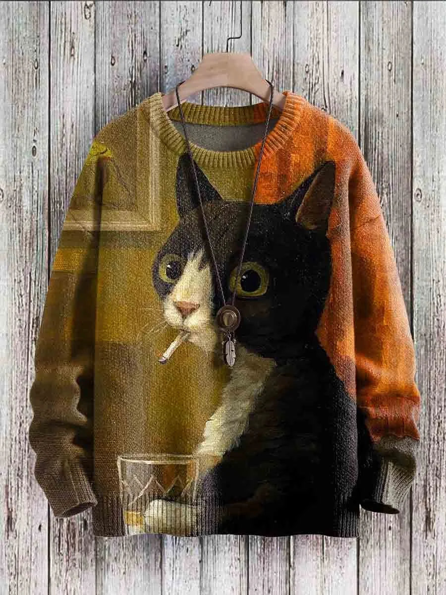Women's Cat Sweaters Cheerful Colors