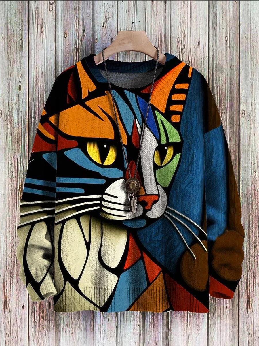 Women's Cat Sweaters Cheerful Colors