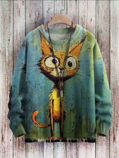 Women's Cat Sweaters Cheerful Colors