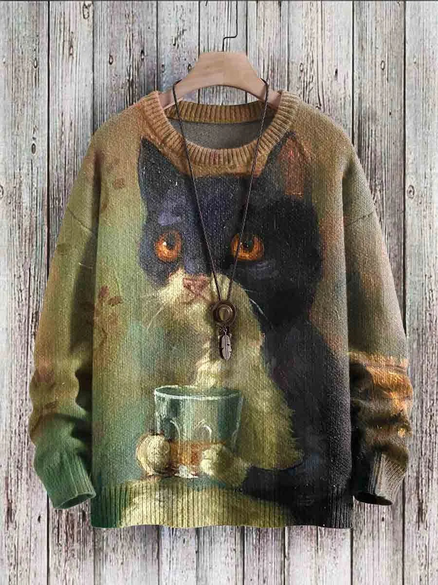 Women's Cat Sweaters Cheerful Colors