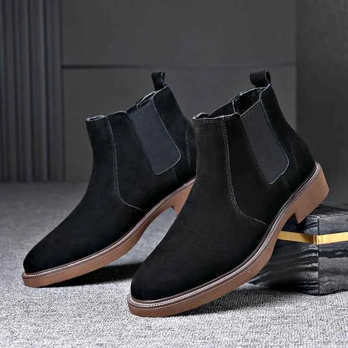 Men's Black Leather Chelsea Boots