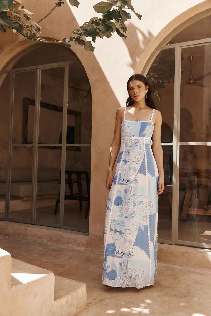 Boho Maxikleid Sommer Chic mit Blumenmuster - IdealeKleiden