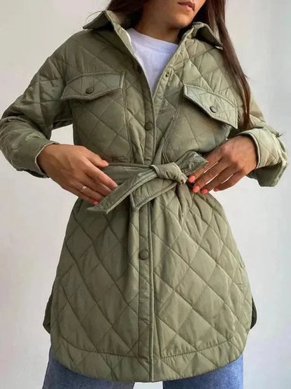 Stylish Women's Quilted Jacket Loose Design
