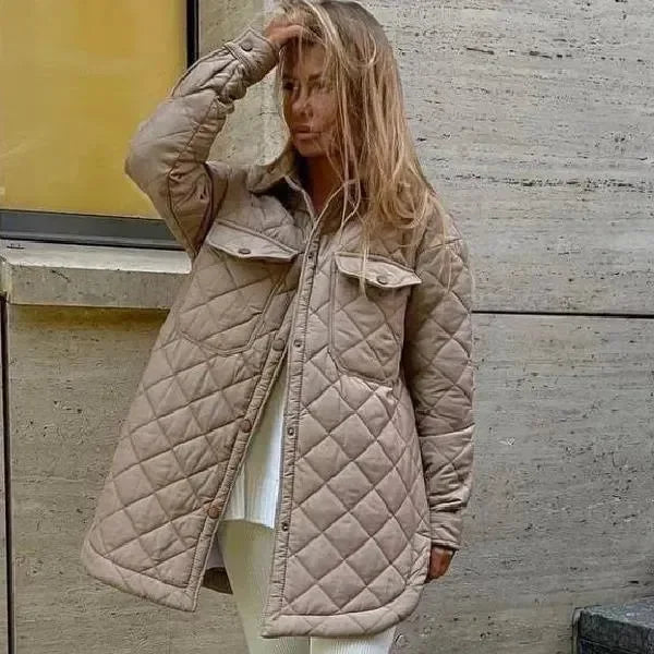 Stylish Women's Quilted Jacket Loose Design