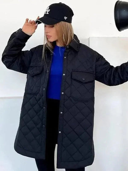 Stylish Women's Quilted Jacket Loose Design