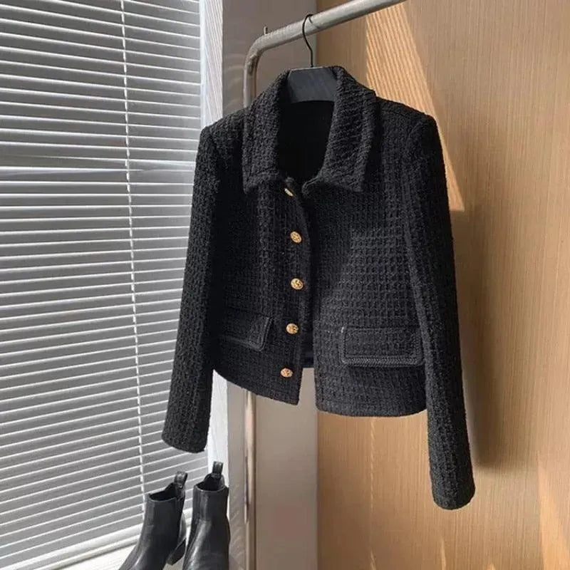 Stylish Women's Vintage Tweed Short Jacket