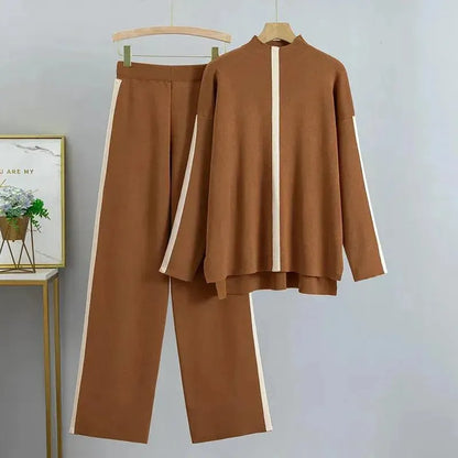 Modern Women's Two-Piece Pantsuit Color Block