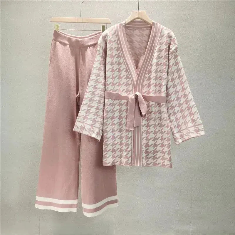 Women's Two-Piece Set Geometric V-Neck Dress