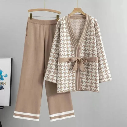 Women's Two-Piece Set Geometric V-Neck Dress
