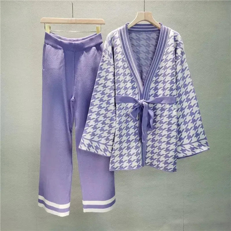 Women's Two-Piece Set Geometric V-Neck Dress