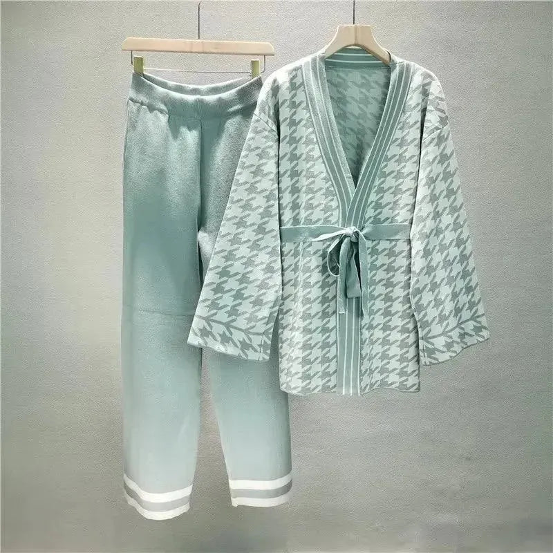 Women's Two-Piece Set Geometric V-Neck Dress