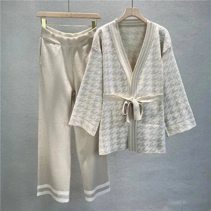 Women's Two-Piece Set Geometric V-Neck Dress