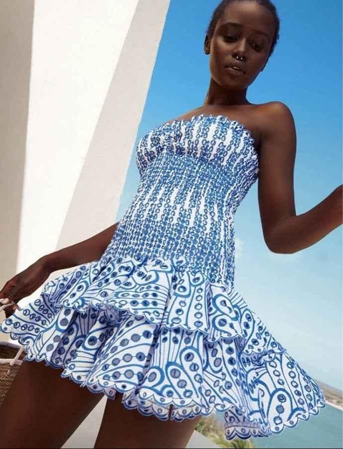 Women's Off-the-Shoulder Ruffle Skirt Summer Dress