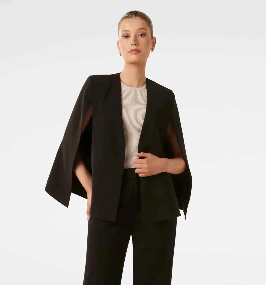 Elegant Women's Blazer Cape Style