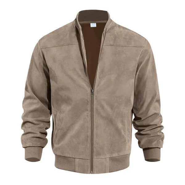 Men's Leather Bomber Jacket Lightweight & Stylish