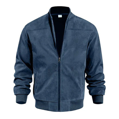 Men's Leather Bomber Jacket Lightweight & Stylish