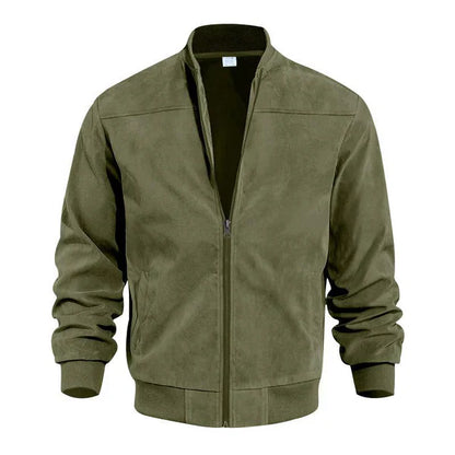 Men's Leather Bomber Jacket Lightweight & Stylish