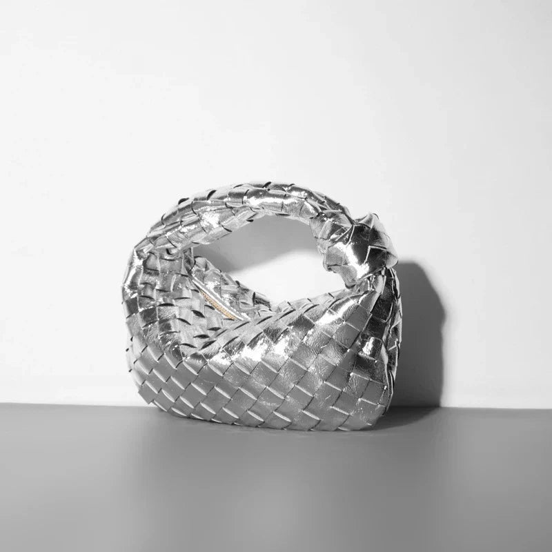 Luxury Handbag Metallic Braided Elegance