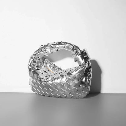 Luxury Handbag Metallic Braided Elegance
