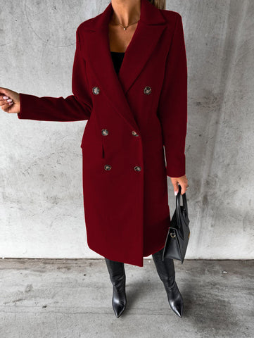 Elegante Damenjacke Lang Taillierte Passform - IdealeKleiden
