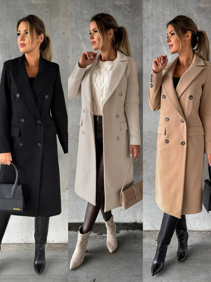 Damen-Wintermantel Revers-Style Warm Modern - IdealeKleiden