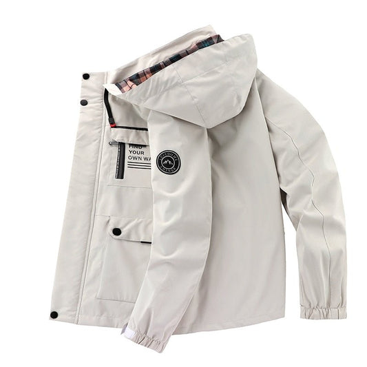 Wasserdichte Outdoor-Jacke Titanium Schwarz - IdealeKleiden