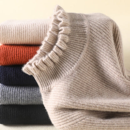Weicher Damen Rollkragenpullover aus Cashmere - IdealeKleiden