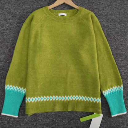 Weicher Damen Pullover Grün Komfortabel - IdealeKleiden
