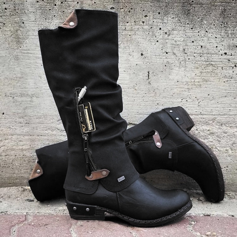 Praktische Stiefel Damen Bequem mit Reisetüte