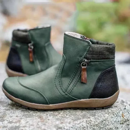 Women's Ankle Boots Comfortable Leather Quick Fastener