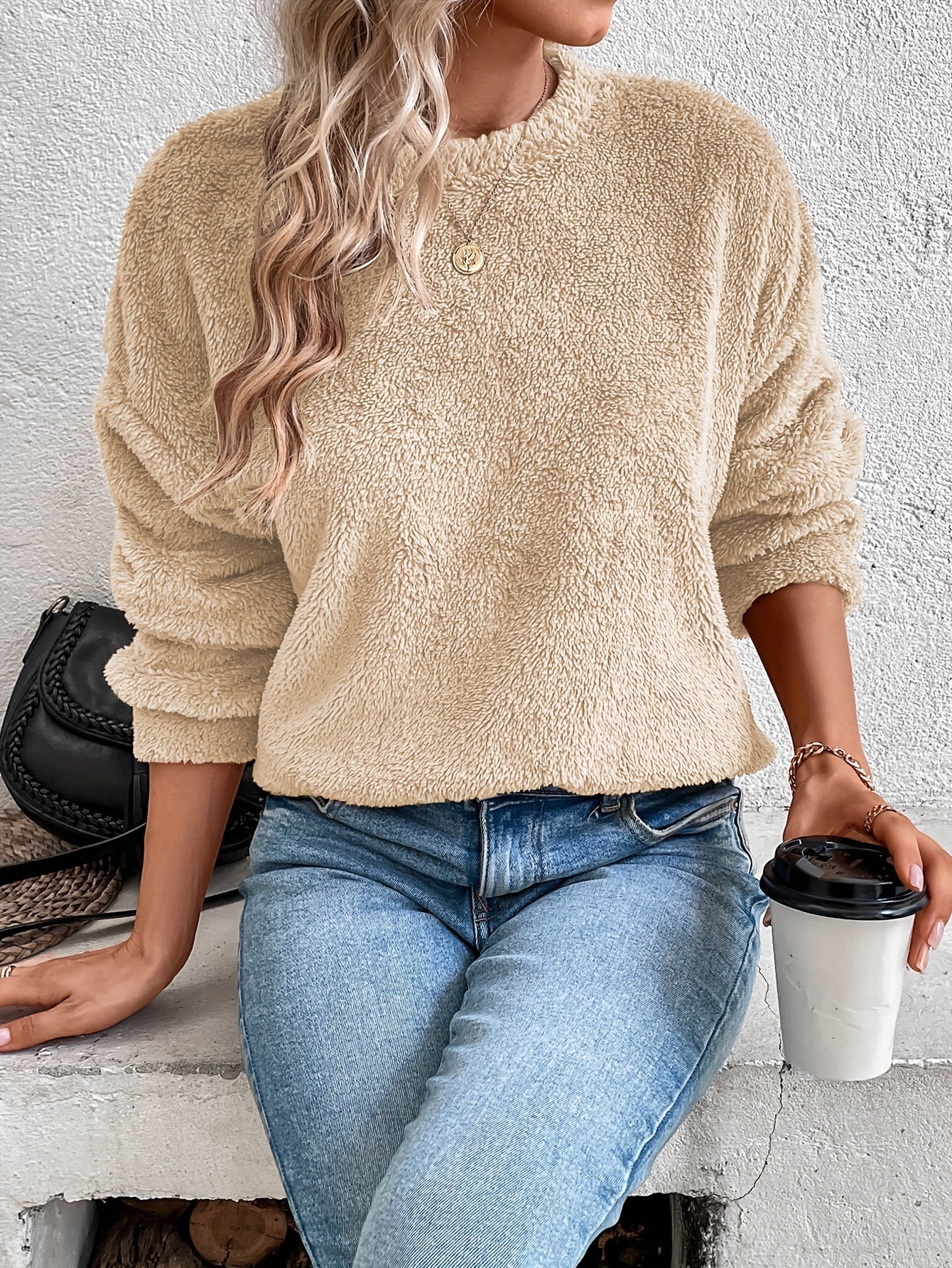 Soft Teddy Pullover Sweatshirt Comfortable