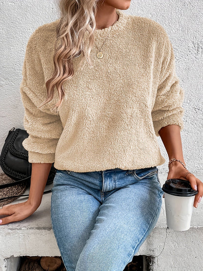Soft Teddy Pullover Sweatshirt Comfortable