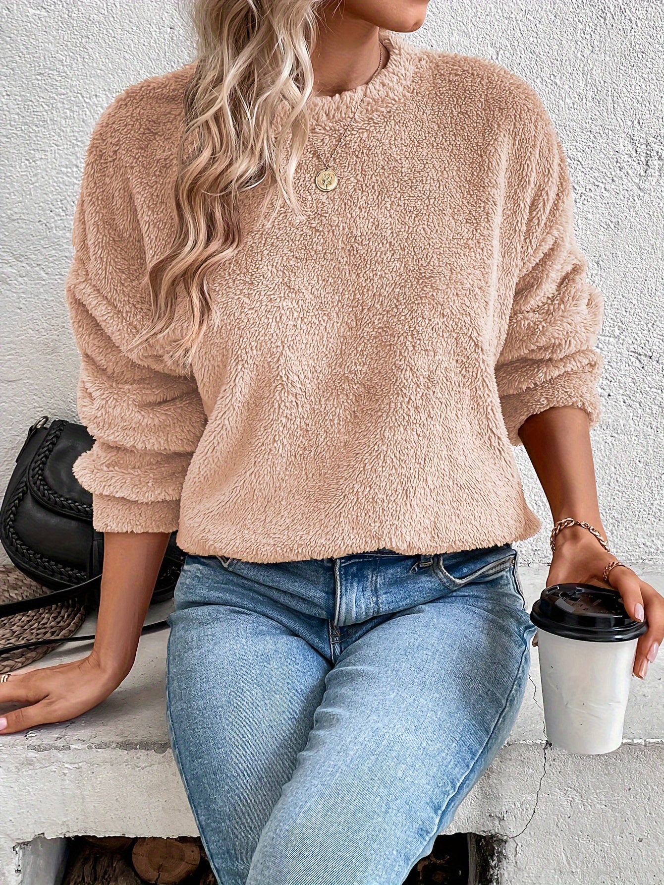 Soft Teddy Pullover Sweatshirt Comfortable