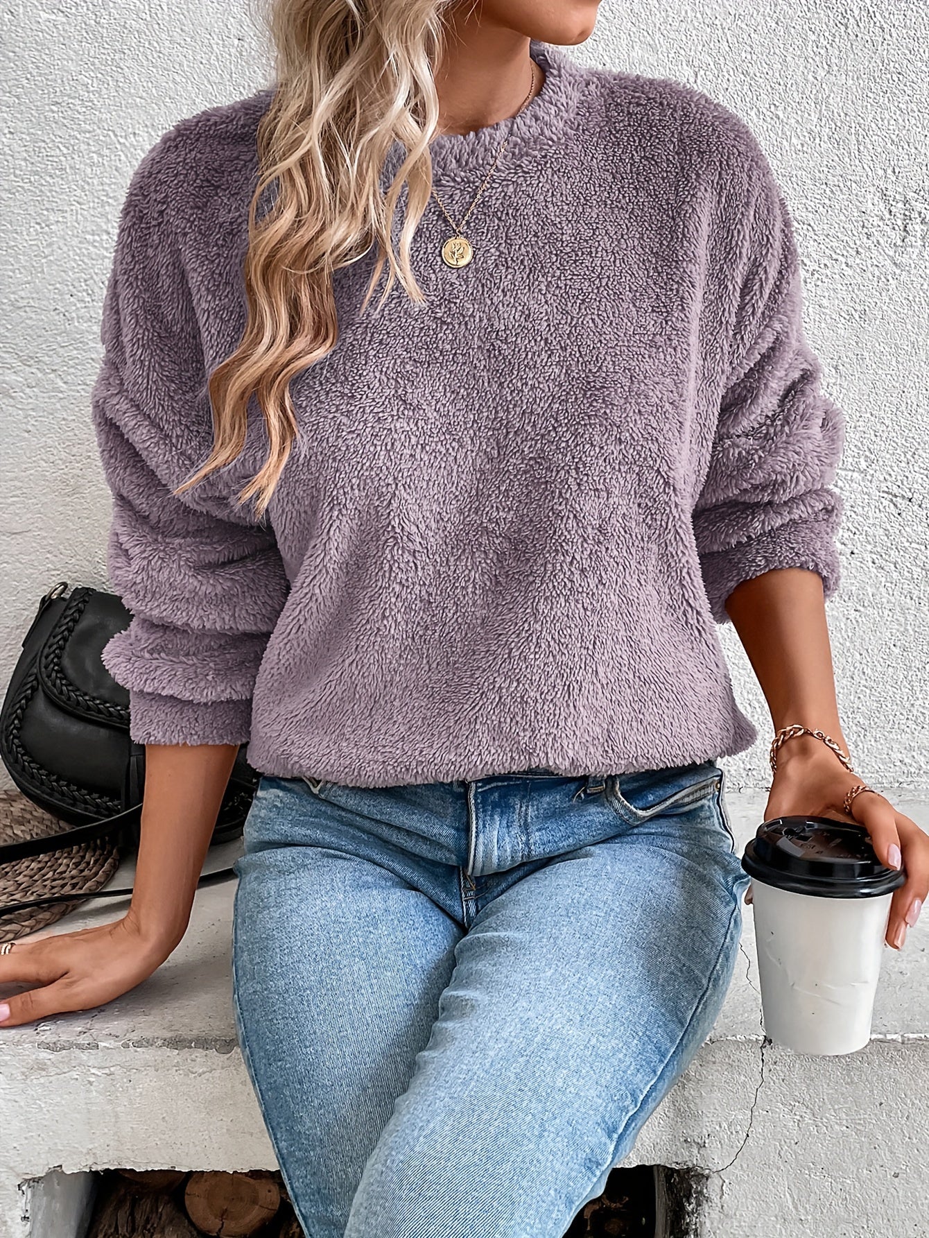 Soft Teddy Pullover Sweatshirt Comfortable