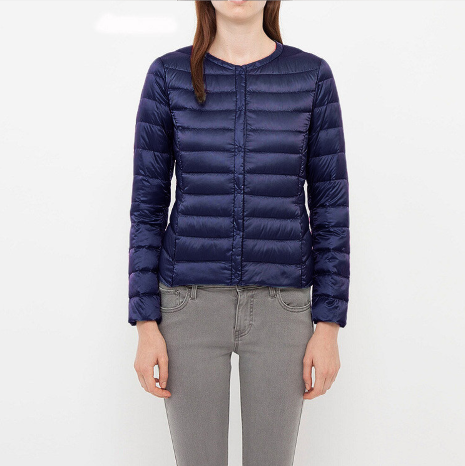 Women's Elegant Collarless Down Jacket