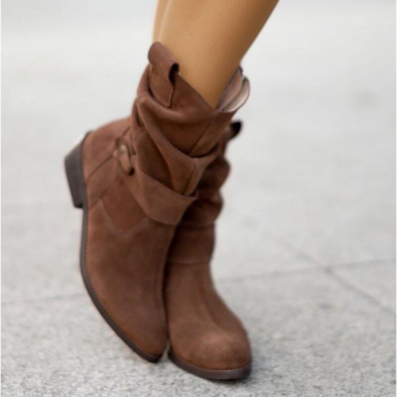 Elegant Ankle Boots With Low Heel