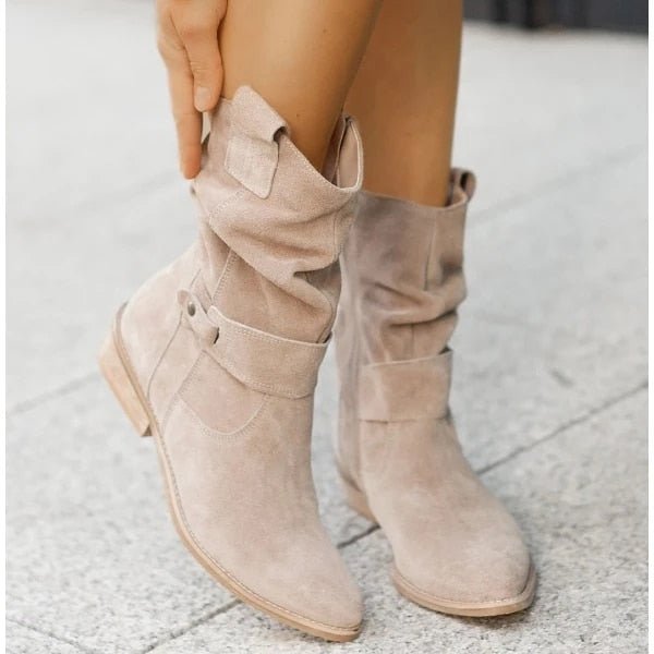 Elegant Ankle Boots With Low Heel