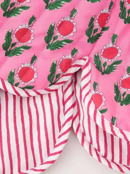 Women's Quilted Jacket Floral Print Summer