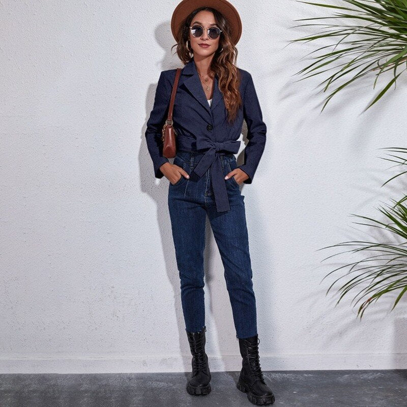 Stylish Women's Jacket Crop-Style Trendy