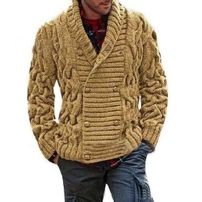 Men's Modern Double-Breasted Cardigan