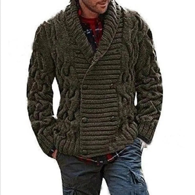 Men's Modern Double-Breasted Cardigan
